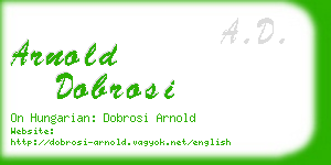 arnold dobrosi business card